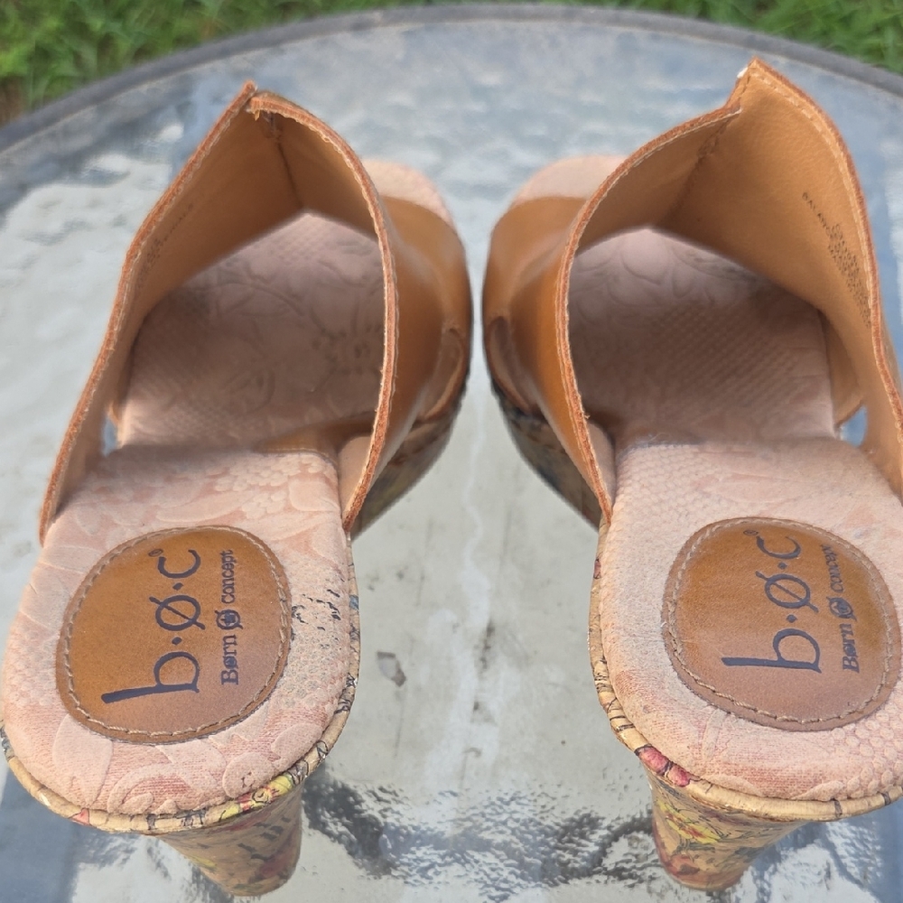 B.O.C Born Concept "Dianna" Floral Cork Wedge Sandals 8M - Picture 10 of 10